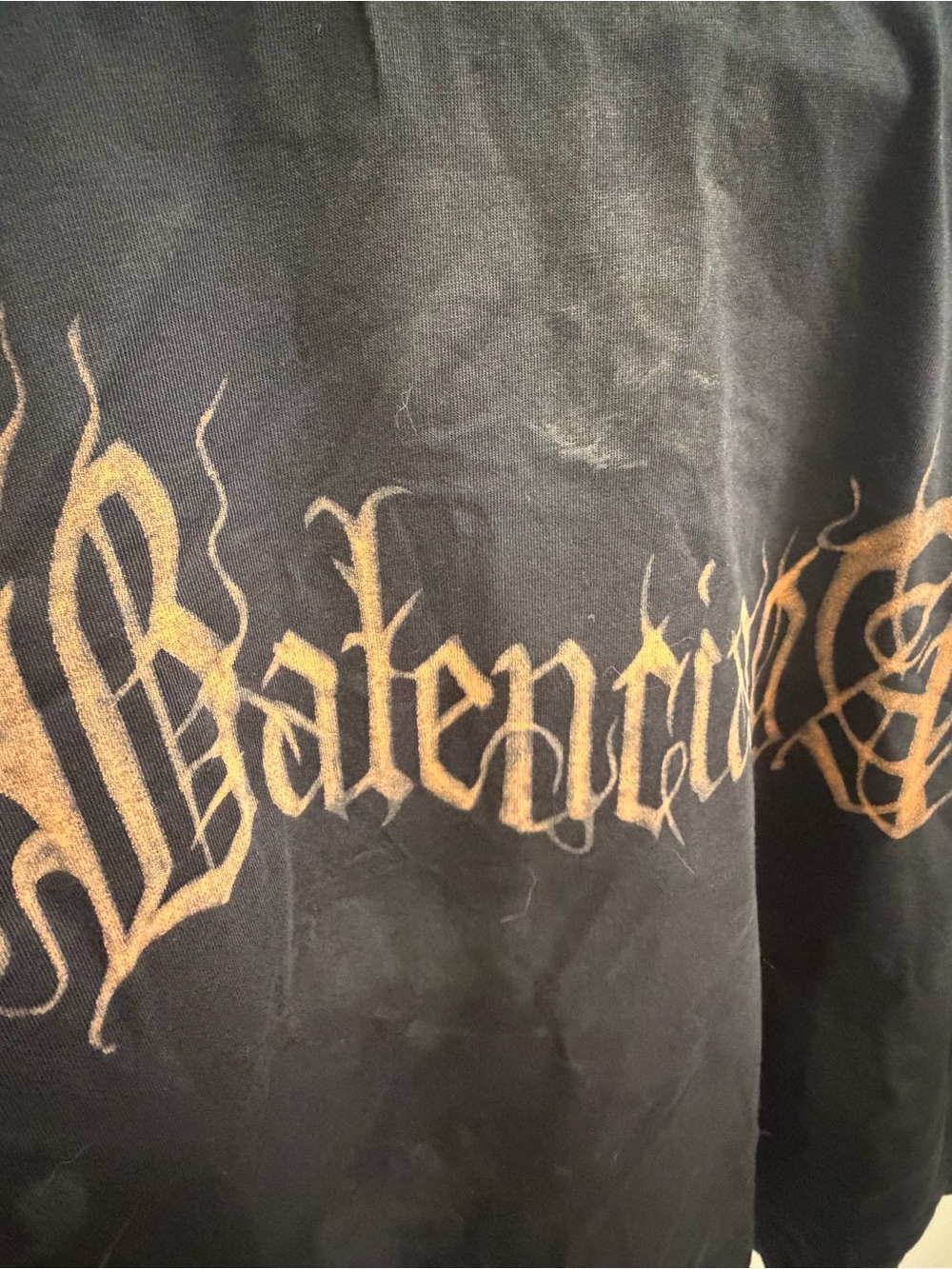 Balenciaga Black Heavy Metal Long Sleeve T Shirt Size Medium - Picture 3 of 7